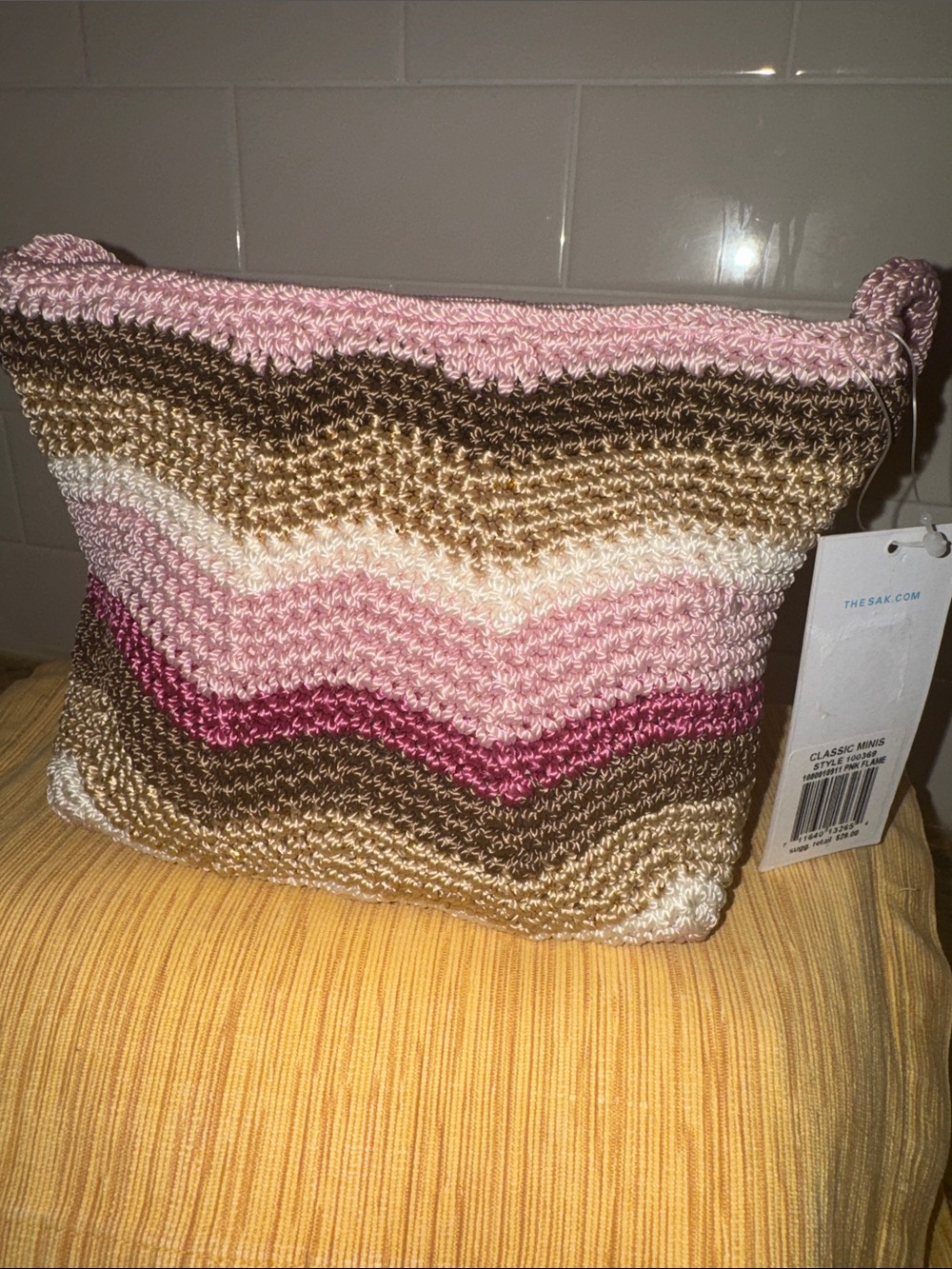 The Sak Pink Brown Multi Crochet Wave Crossbody - Picture 5 of 13